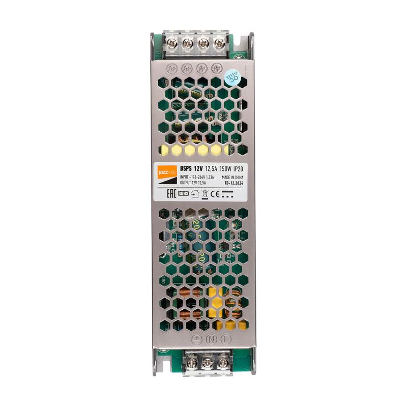 блок питания для светодиодной ленты 150вт 12.5а 12в ip20 bsps метал. jazzway 3329235a от BTSprom.by
