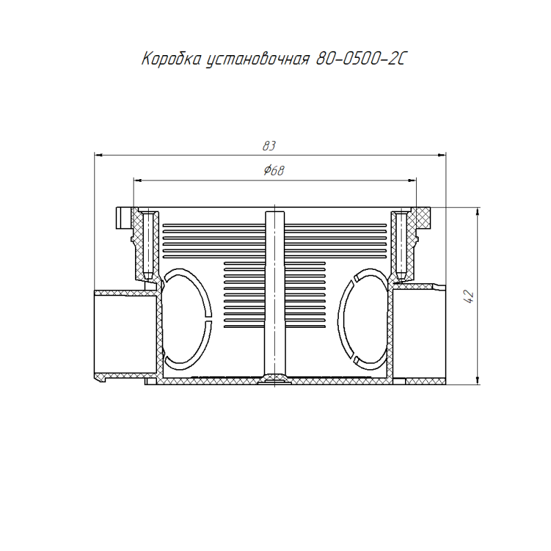  Коробка установочная СП 80-0500-2С стойкая к горению (ПВ-2) 68х42 Промрукав 80-0500-2С фото в каталоге от BTSprom.by