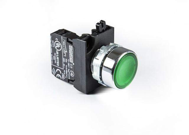 кнопка нажимная круглая cm200dy (1нз) зел. emas cm200dy от BTSprom.by