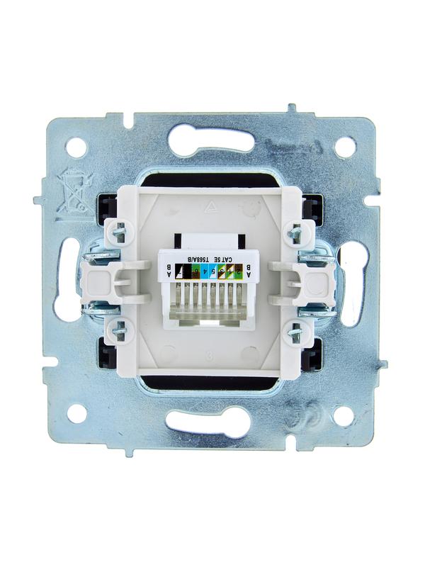  Розетка компьютерная 1-м СП ASTI IP20 RJ45 механизм Cat 5e черн. бархат LEZARD 7081-4288-139 фото в каталоге от BTSprom.by