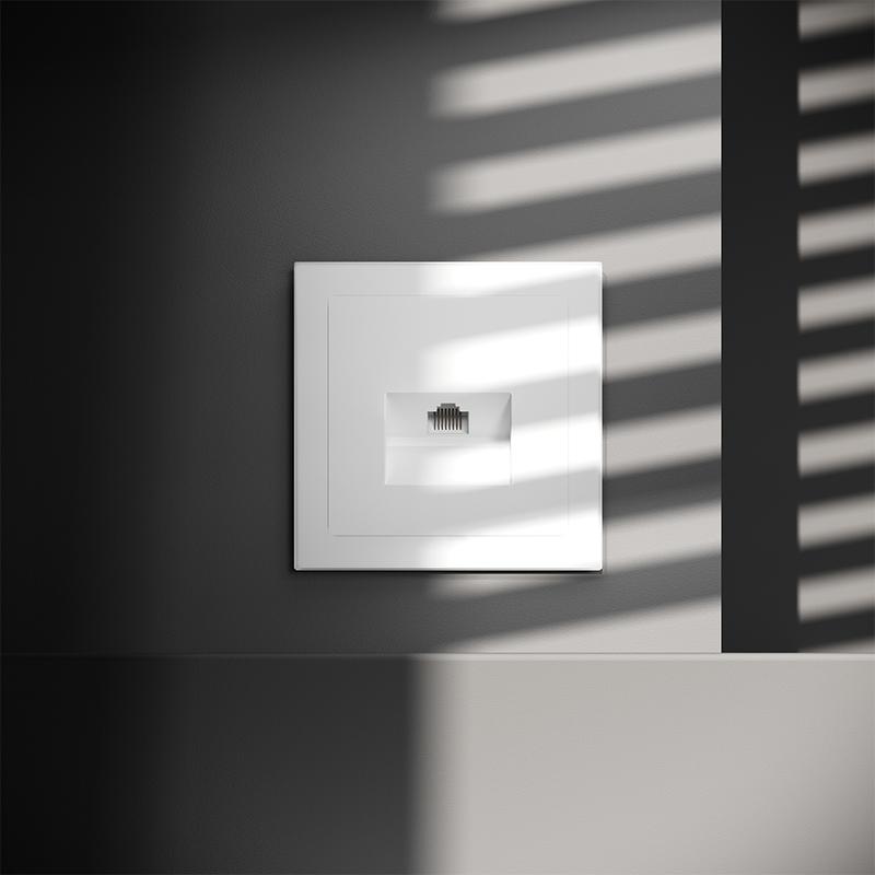  Розетка компьютерная 1-м СП S70 RJ45 кат.6 механизм бел. матов. Voltum VLS060102 фото в каталоге от BTSprom.by