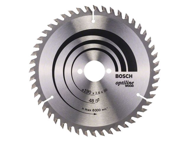 диск пильный 190х30 мм 48 зуб. по дереву optiline wood bosch (твердоспл. зуб) 2608640617 от BTSprom.by