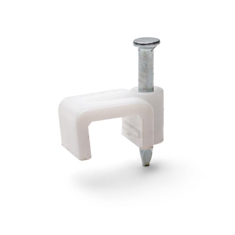 скоба крепежная плоская с гвоздем спп d12мм пластик. (уп.20шт) fortisflex 49455 от BTSprom.by