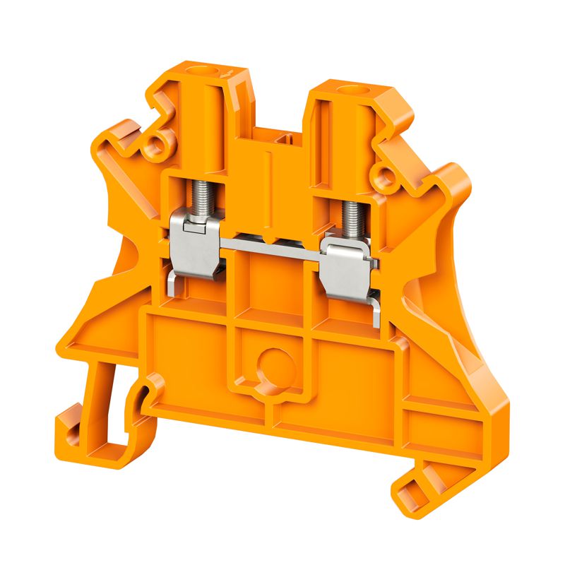 клемма проходная винтовой зажим 2 точки подключения 2.5кв.мм оранж. dkc tur-2.5r-or от BTSprom.by