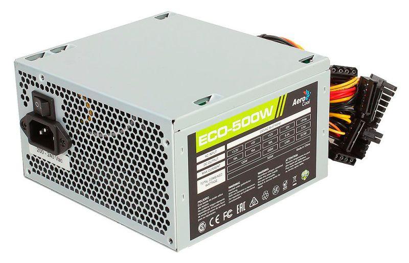 блок питания atx 500w eco-500 (24+4pin) 120мм fan 3xsata rtl aerocool 1170085 от BTSprom.by