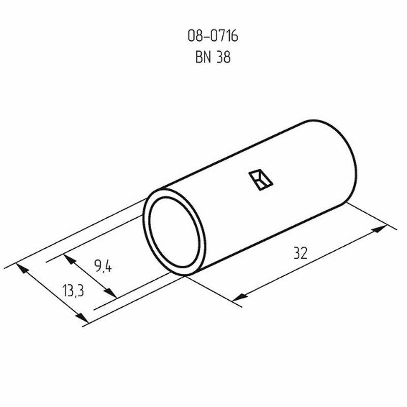  Гильза соединительная (СГ L-32мм) 35кв.мм (BN38) REXANT 08-0716 фото в каталоге от BTSprom.by