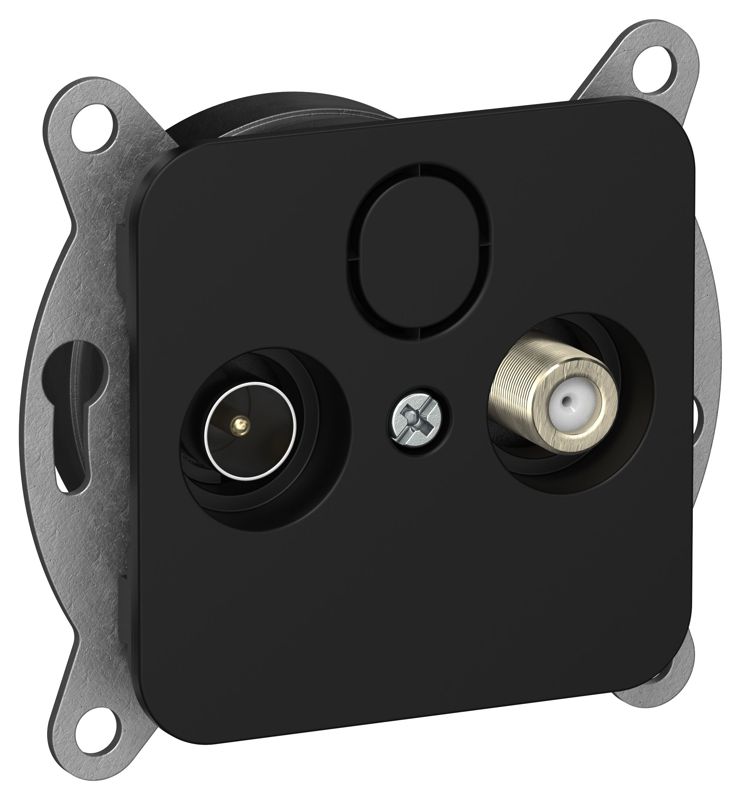 розетка проходная tv/sat 2-м сп flite ртвс-2-1-2-флч экранир. механизм черн. iek fi-af23-p-k02 от BTSprom.by