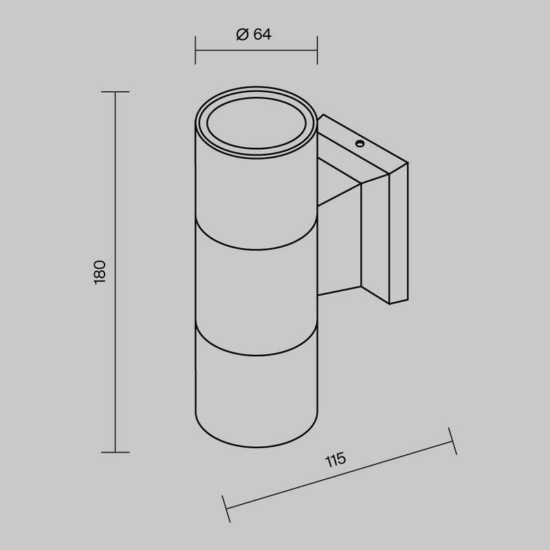  Светильник Bowery 2х50Вт GU10 IP54 бра настен. Maytoni O574WL-02GR фото в каталоге от BTSprom.by