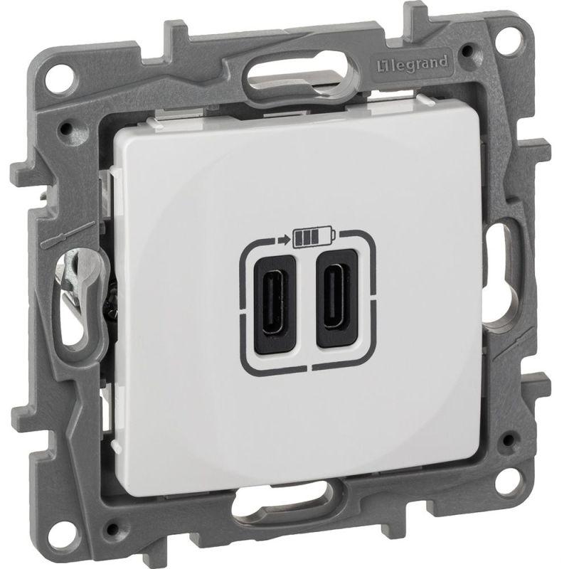 устройство зарядное etika с 2-мя usb разъемами c и c 240в/5в 3000ма бел. iek 672235 от BTSprom.by
