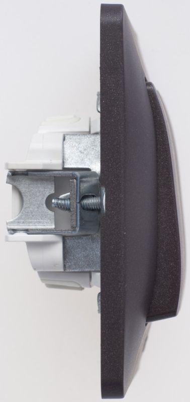  Выключатель 2-кл. СП Glossa 10А IP20 (сх. 5) 10AX в сборе шоколад. SE GSL000852 фото в каталоге от BTSprom.by