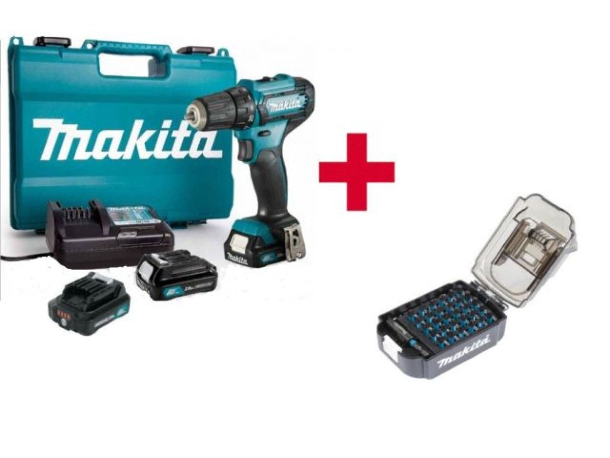 аккум. дрель-шуруповерт makita cxt df 333 dwae в чем. + акция (набор насадок e-03084) (12.0 в, 2 акк., 2.0 а/ч li-ion, 2 скор., 30 нм, шурупы до 8 мм+ акция (набор насадок e-03084)) df333dwaea1 от BTSprom.by