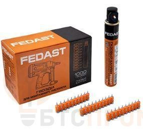 Комплект газовый баллон 165мм и гвозди 3.0х32мм для монтажн. пистолета с кованым наконечником Fedast Промрукав fd3032mgbpfc фото в каталоге от BTSprom.by  Комплект газовый баллон 165мм и гвозди 3.0х32мм для монтажн. пистолета с кованым наконечником Fedast Промрукав fd3032mgbpfc фото в каталоге от BTSprom.by