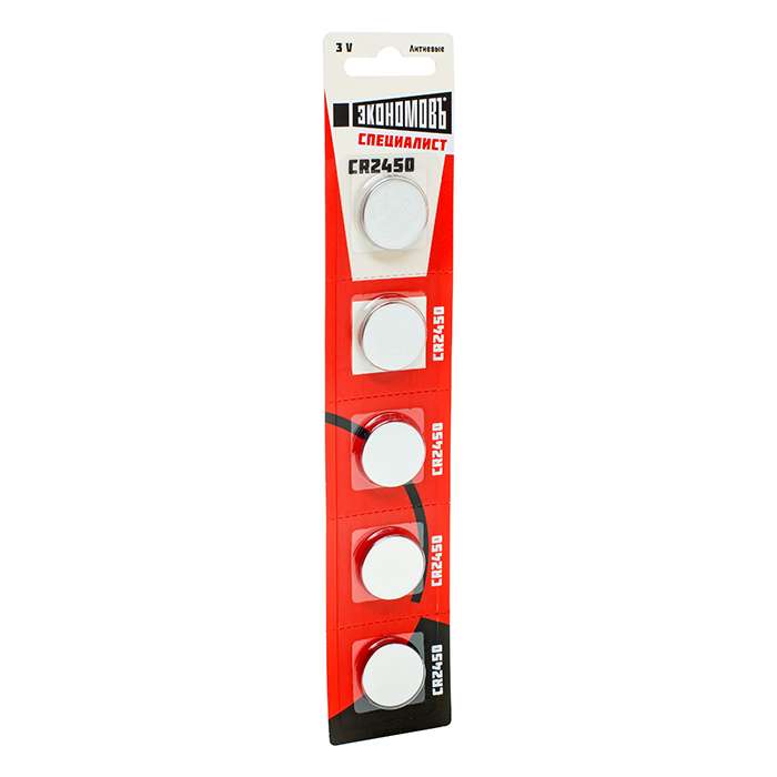 элемент питания литиевый cr2450 3в bp-5 (блист.5шт) экономовъ ecocr2450_bp5 от BTSprom.by