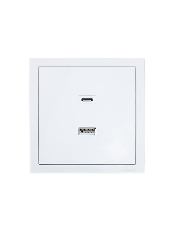 розетка type-c+ usb разъем сп zima ip20 бел. lezard 704-0288-192tc от BTSprom.by