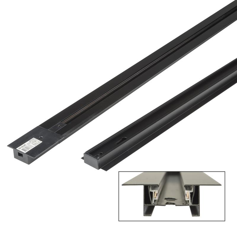 шинопровод осветительный однофазный l1000 ubx-q123 rs2 black 100 set01 тип r встраив. с заглушкой и вводом питания черн. volpe ul-00007445 от BTSprom.by
