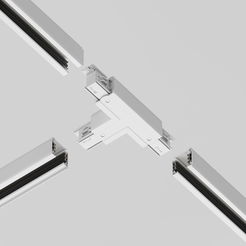  Коннектор Т-образный лев. Trinity бел. Voltega TRA-VGL005CT-31W-L фото в каталоге от BTSprom.by