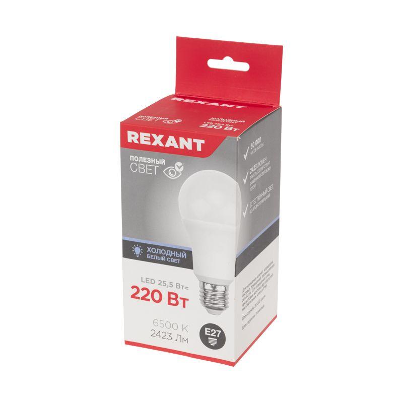 Лампа светодиодная 25.5Вт A60 грушевидная 6500К холод. бел. E27 2423лм Rexant 604-202 фото в каталоге от BTSprom.by