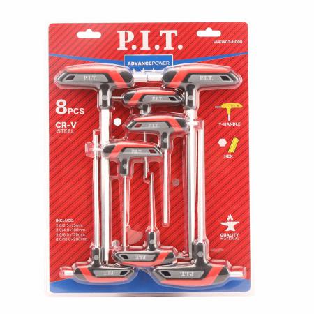 набор шестигранных ключей advance т-образ. рукоятка 2 стержня hex cr-v) (8 предметов) p.i.t. hhew03-h008 от BTSprom.by