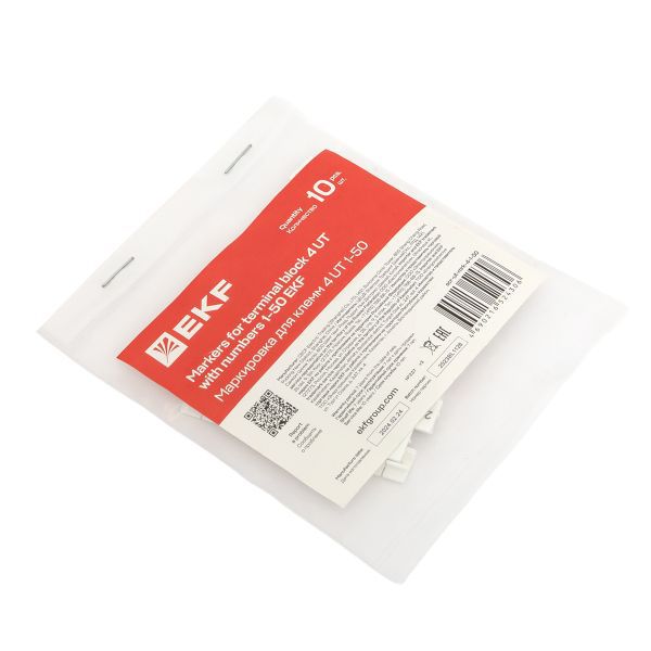  Маркировка для клемм 4 UT 1-50 (уп.100шт) EKF scr-ut-mrk-4-1-50 фото в каталоге от BTSprom.by