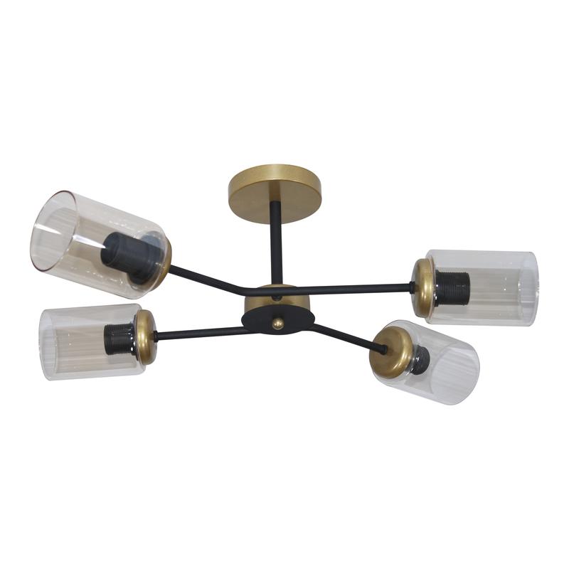 светильник "ирис" 141 (плафон 8302) нпб 01-4х60-137 e27 (им) потолочн. черн. муар./зол. элетех 1005405426 от BTSprom.by