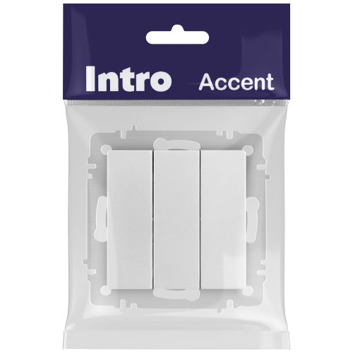  Выключатель 3-кл. СП Accent 6-106-03 10А IP20 250В AL/CU алюм. Intro Б0063536 фото в каталоге от BTSprom.by