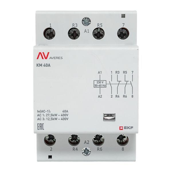  Контактор модульный КМ 40А 2NO+2NC 230В AC (3 мод.) AVERES EKF km-av-3-40-22-230V фото в каталоге от BTSprom.by