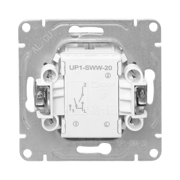  Выключатель 2-кл. СП Эпика механизм алюм. EKF UP1-SWA-20 фото в каталоге от BTSprom.by