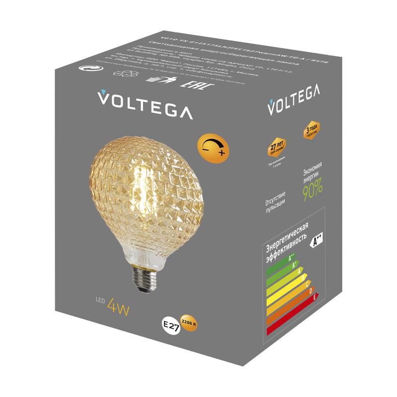 Лампа светодиодная Loft Led YX-G125175LK2F 4Вт 2200К E27 DIM Voltega 8576 фото в каталоге от BTSprom.by