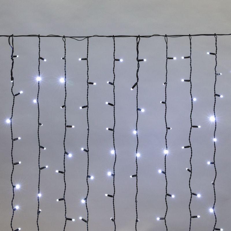 гирлянда светодиодная "светодиодный дождь" 2х1.5м 300led бел. 23вт 230в ip65 постоян. свечение провод черн. (нужен шнур питания 303-500) neon-night 235-125 от BTSprom.by