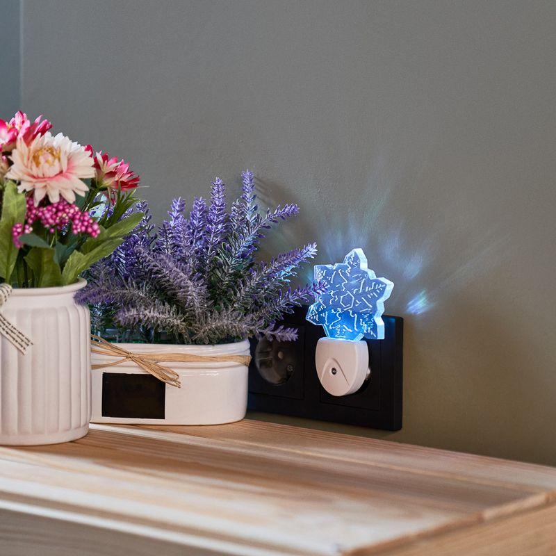  Ночник светодиодный СНЕЖИНКА ХАМЕЛЕОН мультиколор 7 цветов 230В Rexant 75-0317 фото в каталоге от BTSprom.by