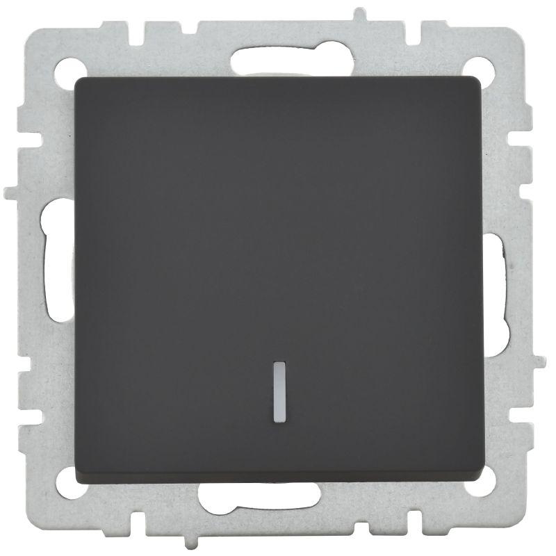  Выключатель 1-кл. СП BRITE ВС10-1-1-БрГ 10А с индик. механизм графит IEK BR-V10-1-10-K53 фото в каталоге от BTSprom.by