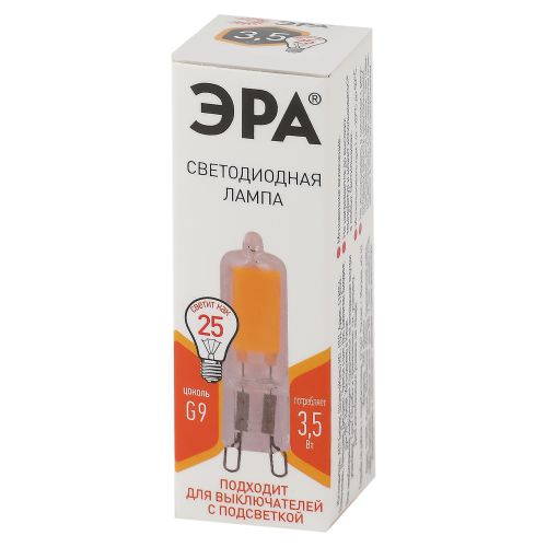 Лампа светодиодная STD LED JCD-3.5W-GL-827-G9 JCD 3.5Вт капсула G9 тепл. бел. ЭРА Б0049083 фото в каталоге от BTSprom.by