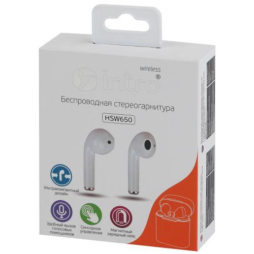 гарнитура-bluetooth hsw650white бел. intro б0051395 от BTSprom.by