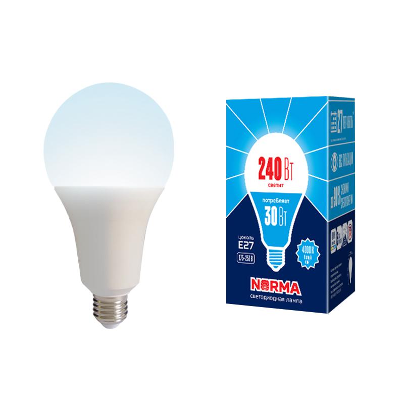лампа светодиодная led-a95-30w/4000k/e27 /fr/nr norma 30вт матовая 4000к нейтр. бел. e27 (упак. картон) volpe ul-00005605 от BTSprom.by