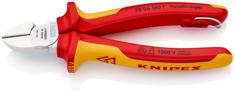 бокорезы vde l-160мм твердость кромок 62 hrc хром. knipex kn-7006160t от BTSprom.by