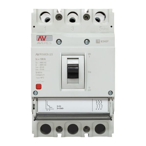  Выключатель автоматический 100А 80кА AV POWER-2/3 TR AVERES EKF mccb-23-100H-TR-av фото в каталоге от BTSprom.by