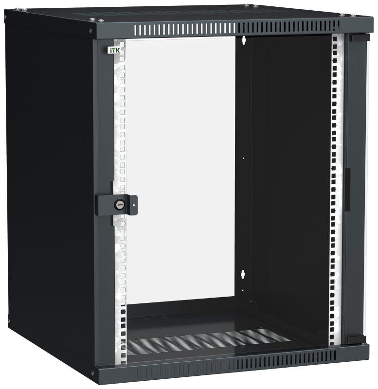 шкаф linea we 15u 600x650мм дверь стекло черн. itk lwe5-15u67-gf от BTSprom.by