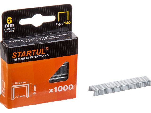 скобы   6мм тип 140 (1000шт) startul master (st4554-06) st4554-06 от BTSprom.by