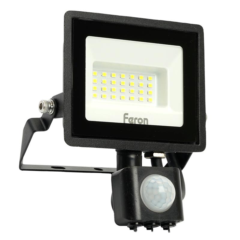 прожектор светодиодный с датчиком движения 20вт 6400к 230в черн. ip44 ll-906 feron 29556 от BTSprom.by