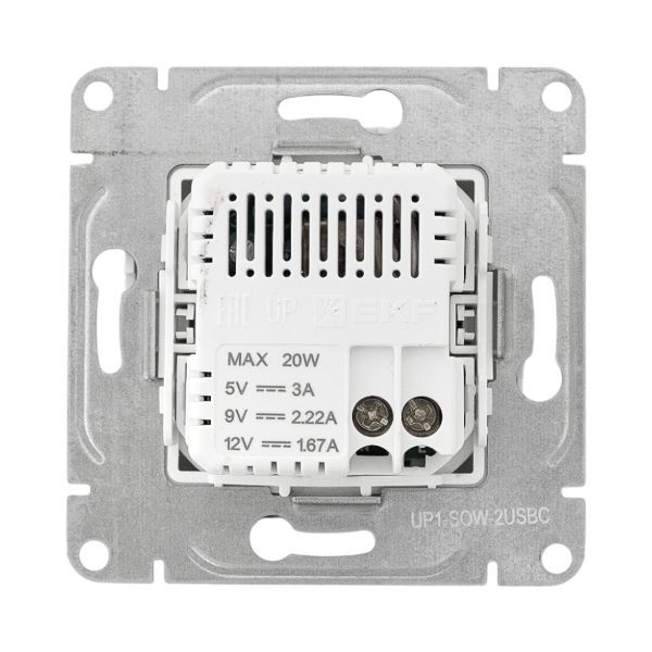  Розетка 2-м СП Эпика USB-C механизм бел. EKF UP1-SOW-2USBC фото в каталоге от BTSprom.by