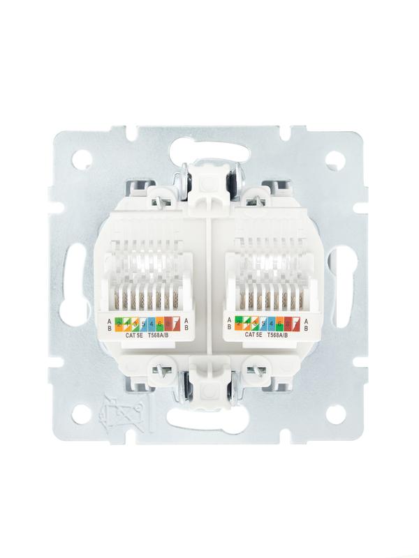  Розетка компьютерная 2-м СП Vesna механизм жемчуж./бел. перламутр LEZARD 742-3088-141 фото в каталоге от BTSprom.by