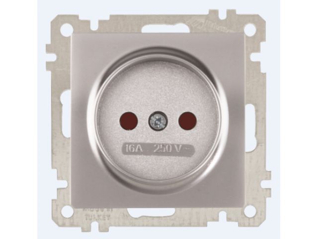 розетка 1-ая (скрытая, без рамки, б/з, шторки) серебро, daria, mutlusan (16 a, 250 v, ip 20) 2100 606 0282 от BTSprom.by