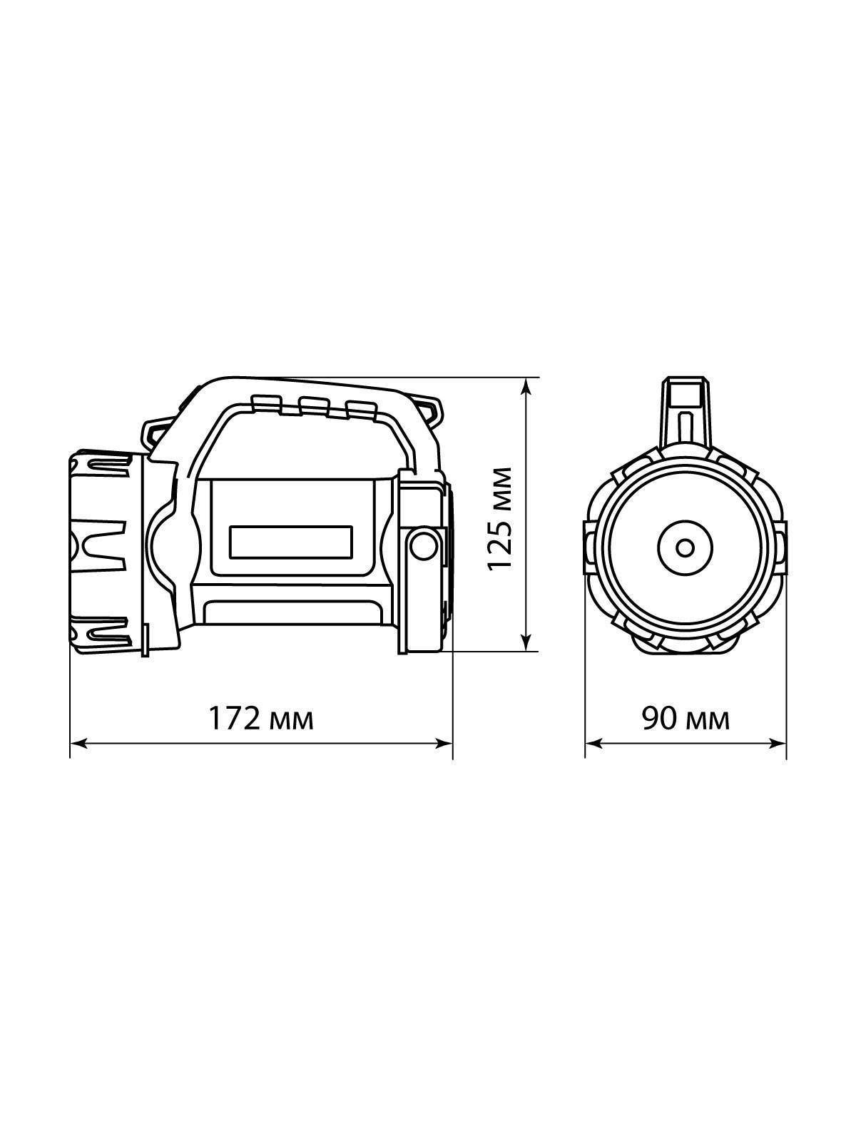 фонарь светодиод. "прожектор 6", 5 вт led+10 smd+9 smd, 400 лм, 3,7 в 2x18650 2,4 а*ч, usb, tdm от BTSprom.by