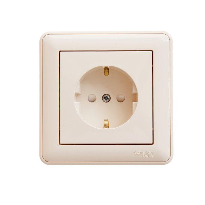 розетка 1-м сп w59 16а ip20 с заземл. защ. шторки в сборе сл. кость se rs16-152-28 от BTSprom.by