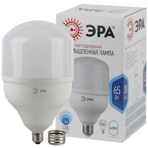 Лампа светодиодная высокомощная STD LED POWER T160-65W-4000-E27/E40 65Вт T160 колокол 4000К нейтр. бел. E27/E40 (переходник в компл.) 5200лм Эра Б0027923 фото в каталоге от BTSprom.by