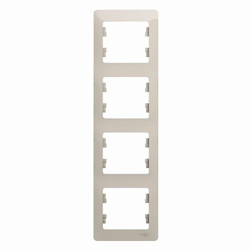 рамка 4-м glossa вертикал. молоч. se gsl000908 от BTSprom.by