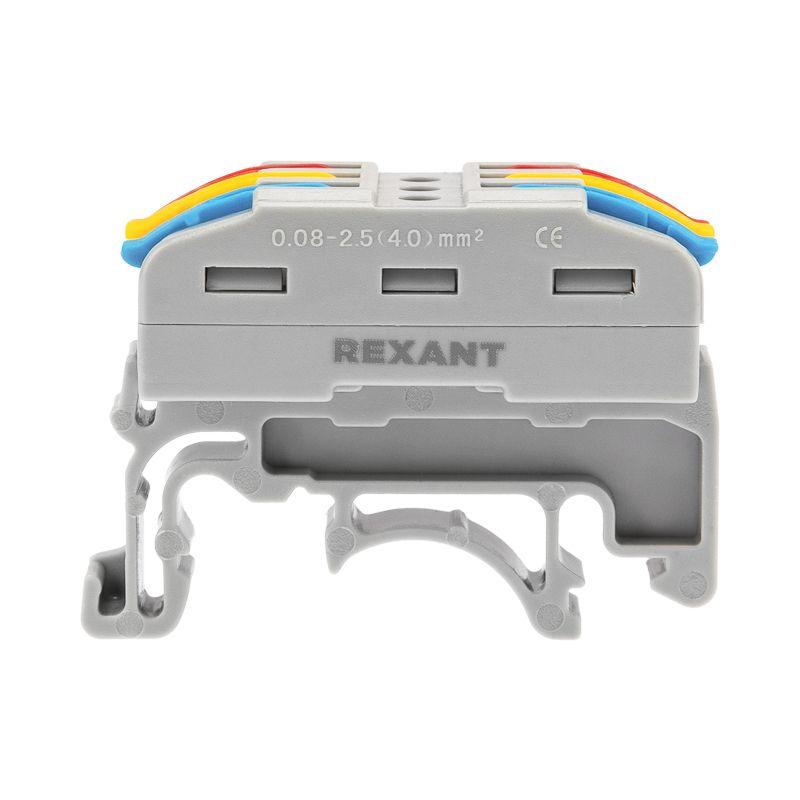  Клемма строительно-монтажная СМК проходная 222-423D 3п 0.08-4кв.мм с креплением на DIN-рейку сер. (уп.50шт) Rexant 07-5238 фото в каталоге от BTSprom.by