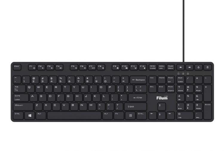 клавиатура мембранная 108-кл. usb windows xp/vista/7/8/10 macos черн. filum fl-kb15-bk от BTSprom.by