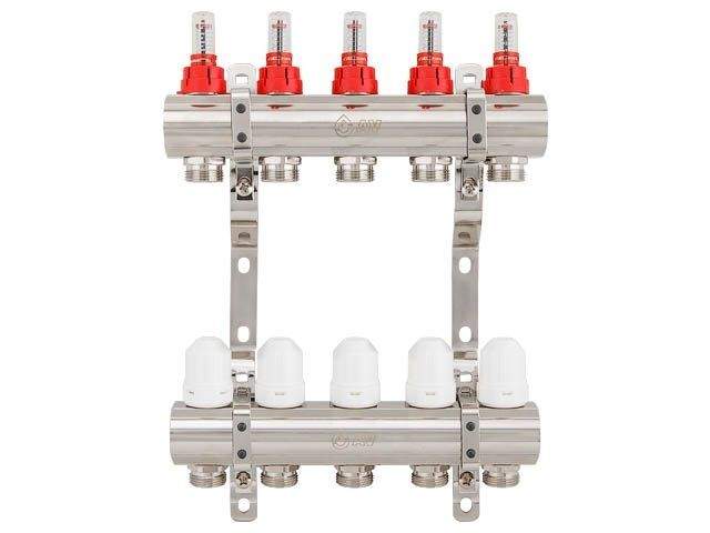 коллекторная группа ave777, 5 вых., av engineering (для теплого пола и водоснабжения) ave77700105k от BTSprom.by