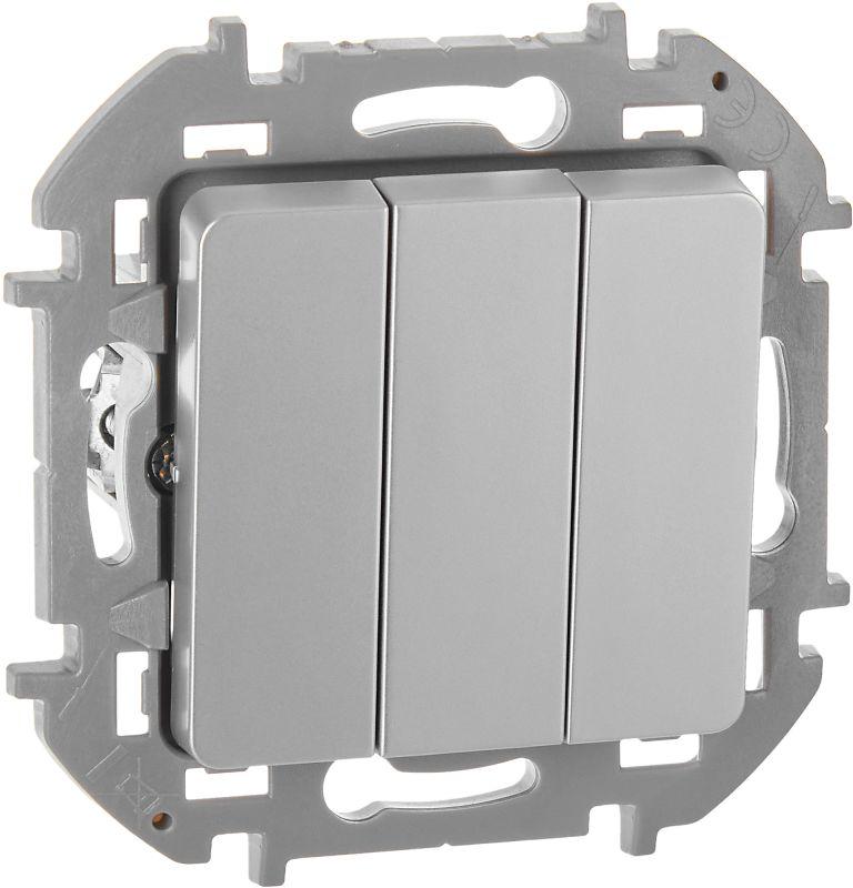  Выключатель 3-кл. Inspiria 10АХ 250В винтов. зажимы алюм. Leg 673542 фото в каталоге от BTSprom.by